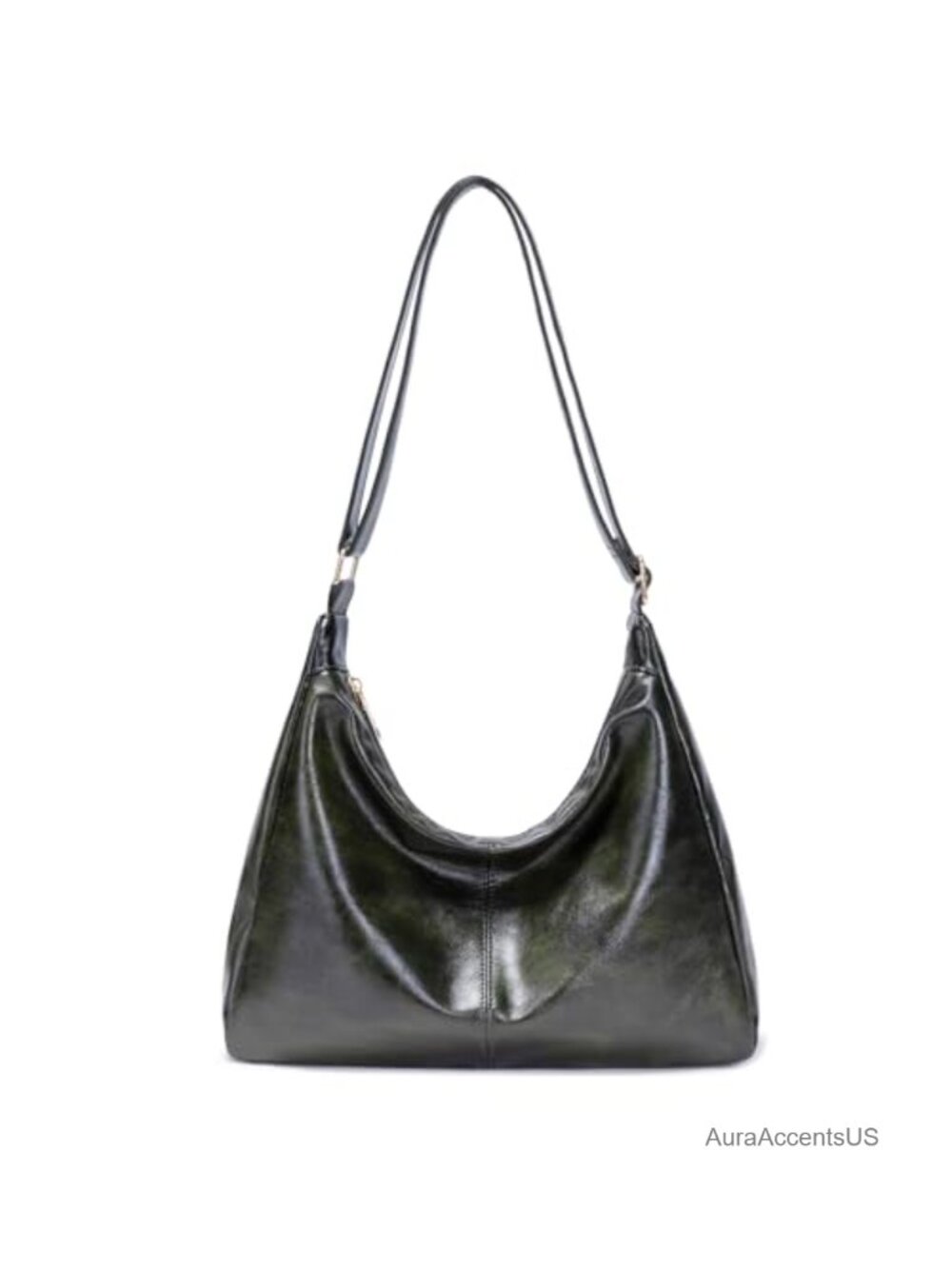 Foldable Vegan Leather Hobo Shoulder Bag Large Capacity Stylish Tote